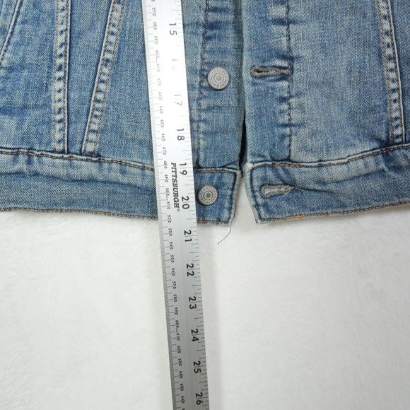 Vtg Polo Jeans Co. Ralph Lauren USA Flag Denim Jacket Youth L Women's S/Petite?? - Picture 14 of 16